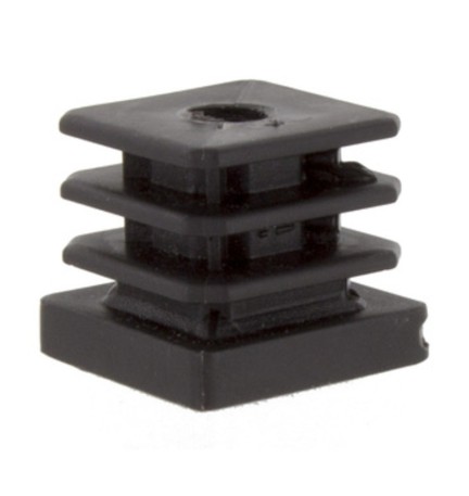 PUNTALE ALETTATO 30X30 MM FORATO 10MA PLAST NERO