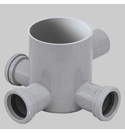 POZZETTO GRIGIO BASSO 3 VIE DM 100 - H 120 Ø 40 Usc. Ø 40