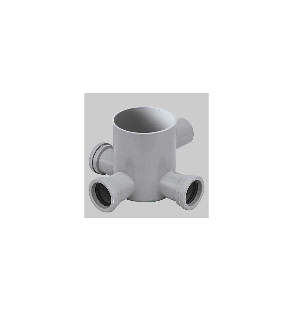 POZZETTO GRIGIO BASSO 3 VIE DM 100 - H 120 Ø 40 Usc. Ø 40