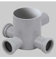 POZZETTO GRIGIO BASSO 3 VIE DM 100 - H 120 Ø 40 Usc. Ø 40