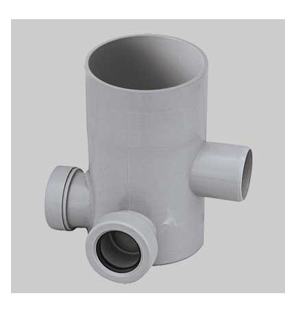 POZZETTO GRIGIO ALTO 3 VIE DM 100 - H 170 Ø 40 Usc. Ø 40