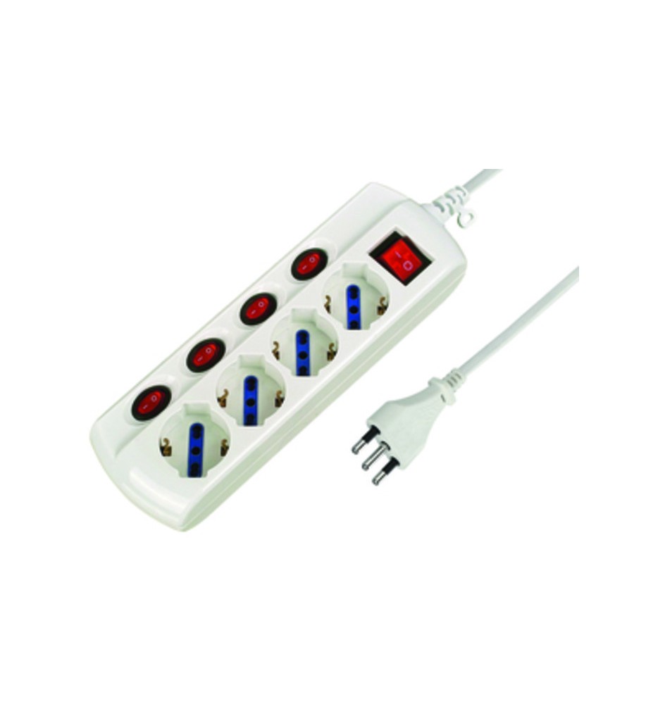 MULTIPRESA 4P BIP/SCHUKO C/5 INTERR FIG.5