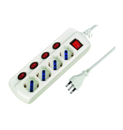 MULTIPRESA 4P BIP/SCHUKO C/5 INTERR FIG.5