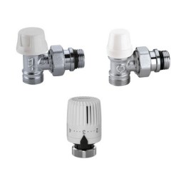 KIT VALVOLA + DETENTORE + COMANDO TERMOSTATICO 3/8" a squadra
