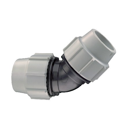 GOMITO A 45° PLASSON PER TUBO POLIETILENE Diam. 40