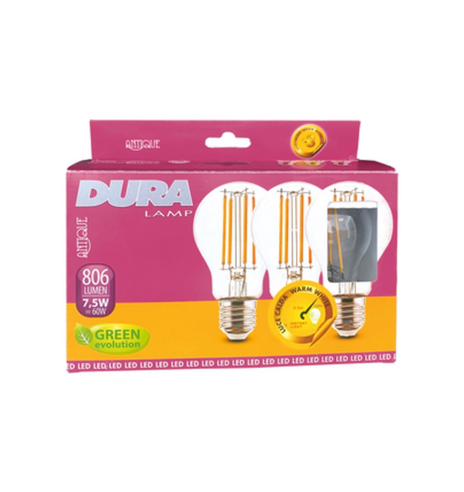 LED GOCCIA 8W E27 806 LM 6400K FREDDA 3 PZ