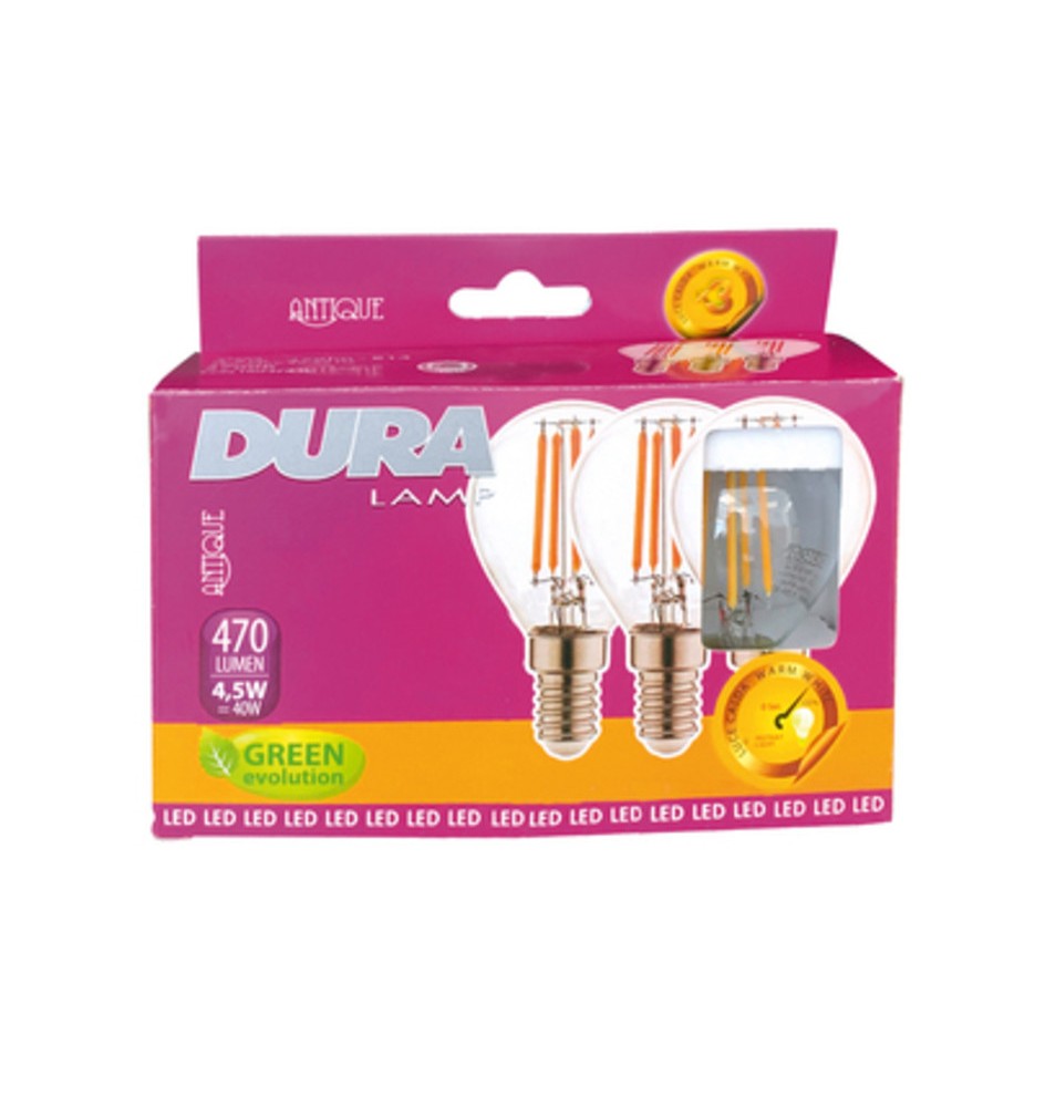 LED SFERA 4,5W E14 470 LM 2700K CALDA 3 PZ