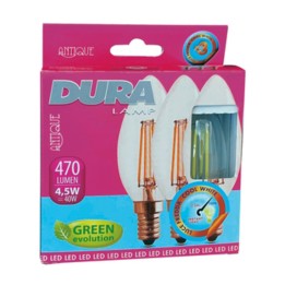 LED CANDELA 4,5W E14 470 LM 2700K CALDA 3 PZ