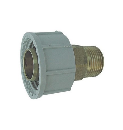 ADATTATORE MASCHIO IN OTTONE PLASSON PER TUBO POLIETILENE 1"1/2 x 50