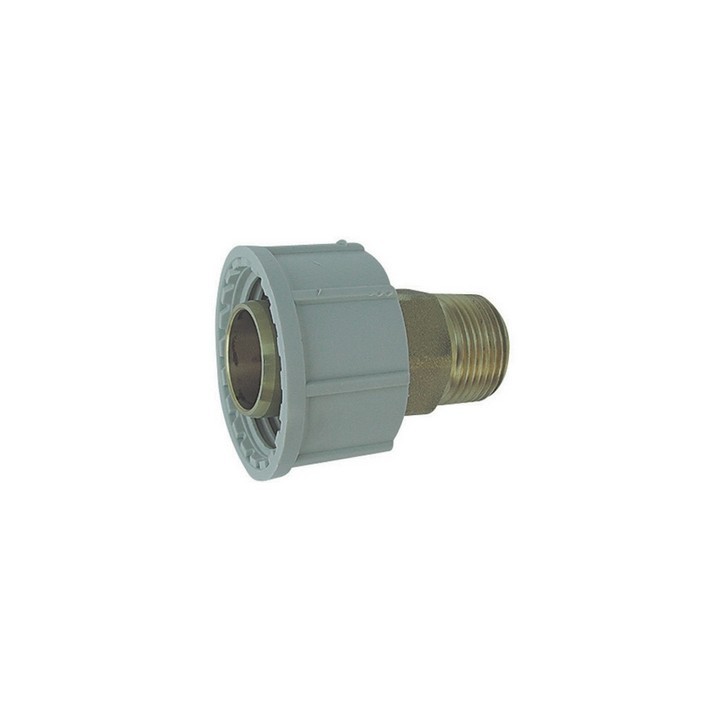 ADATTATORE MASCHIO IN OTTONE PLASSON PER TUBO POLIETILENE 1"1/2 x 50