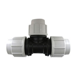 TEE A 90° RIDOTTA PLASSON PER TUBO POLIETILENE Diam. 25x20x25