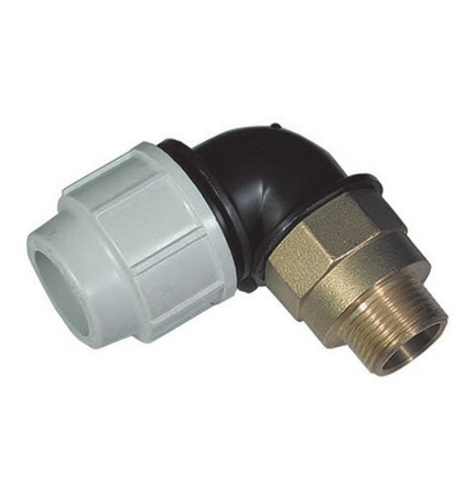 GOMITO A 90° DI TRANSAZIONE IN OTTONE PLASSON 1" x 32