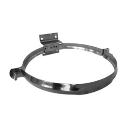 COLLARE INOX C/STAFFA P/TUBO STUFA 25CM ECO