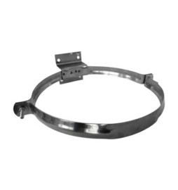 COLLARE INOX C/STAFFA P/TUBO STUFA 25CM ECO