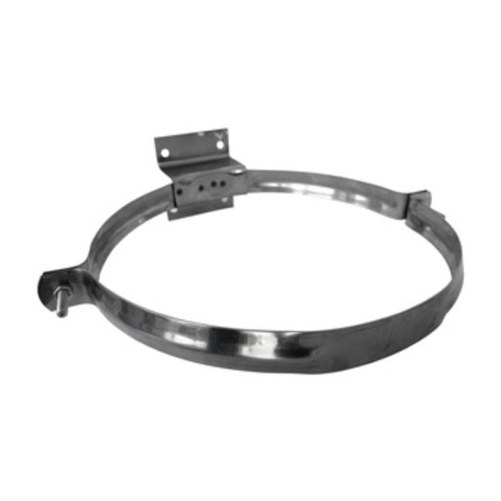COLLARE INOX C/STAFFA P/TUBO STUFA 25CM ECO