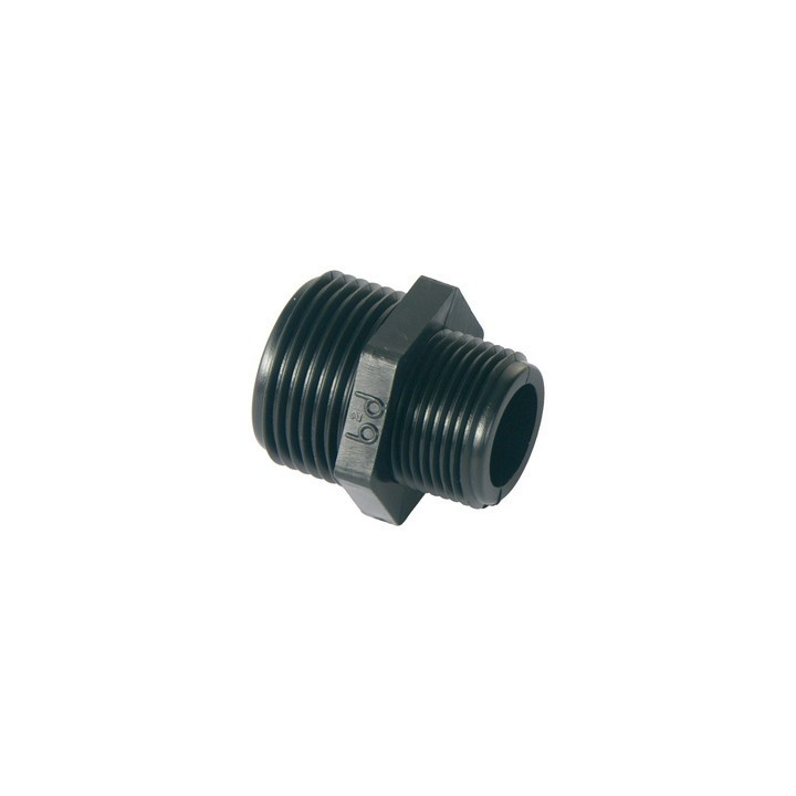 NIPPLES RIDOTTO IN PP NERO 1"1/2x1"1/4