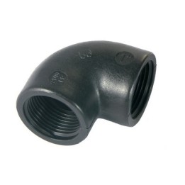GOMITO A 90° IN PP NERO 1/2"