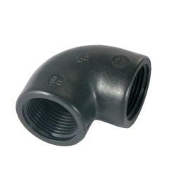 GOMITO A 90° IN PP NERO 1/2"