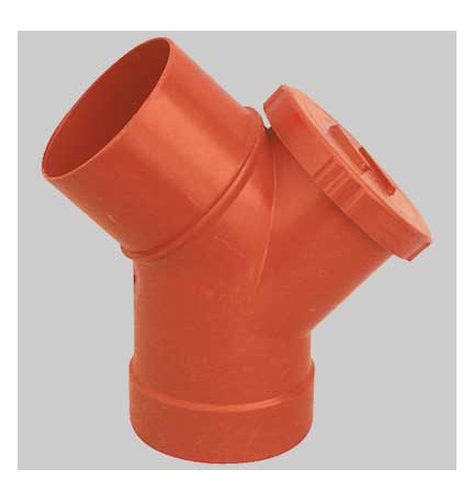 CURVA A 45° CON ISPEZIONE PVC - 100