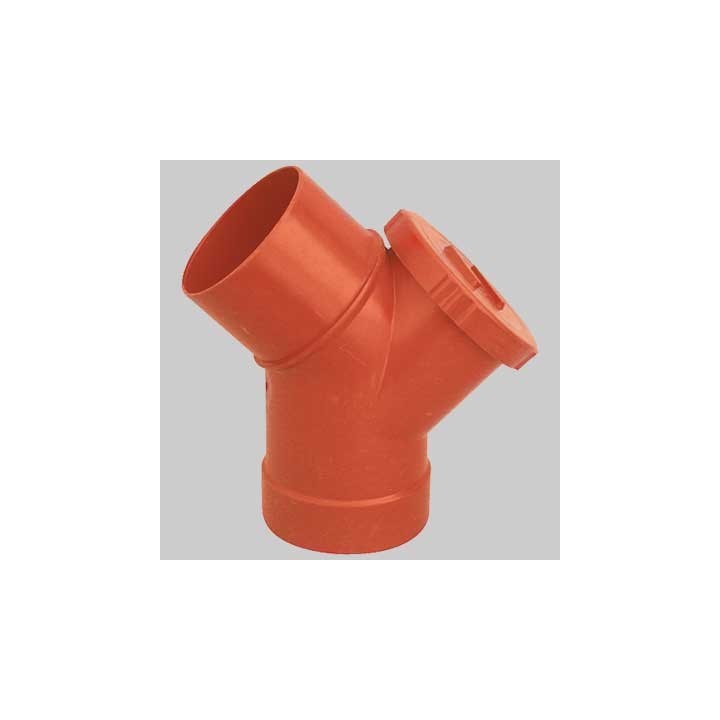 CURVA A 45° CON ISPEZIONE PVC - 100