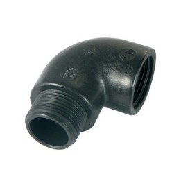 GOMITO A 90° IN PP NERO 1/2"