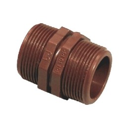 NIPPLE DOPPIO IN PP MARRONE 1"
