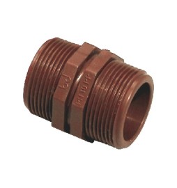 NIPPLE DOPPIO IN PP MARRONE 1"