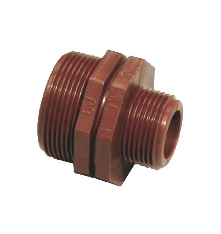 NIPPLE RIDOTTO IN PP MARRONE 1" 1/2 X 1"