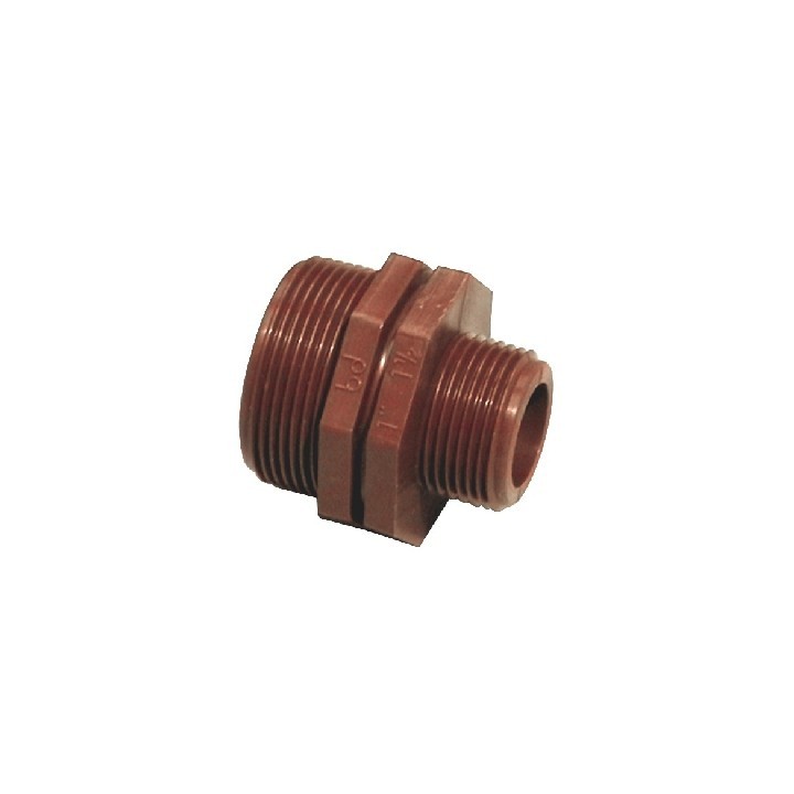 NIPPLE RIDOTTO IN PP MARRONE 1" 1/2 X 1"
