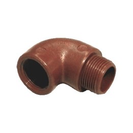 GOMITO A 90 MF IN PP MARRONE 3/4"