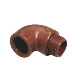 GOMITO A 90 MF IN PP MARRONE 1"