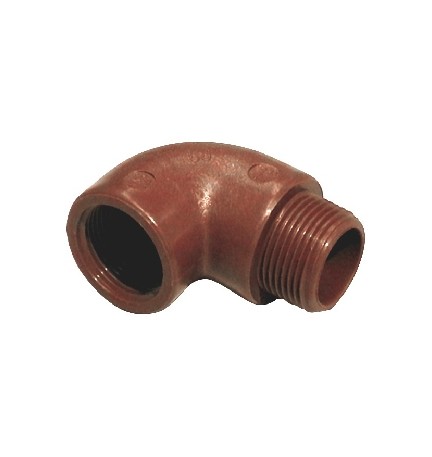 GOMITO A 90 MF IN PP MARRONE 1"