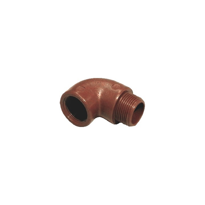 GOMITO A 90 MF IN PP MARRONE 1"