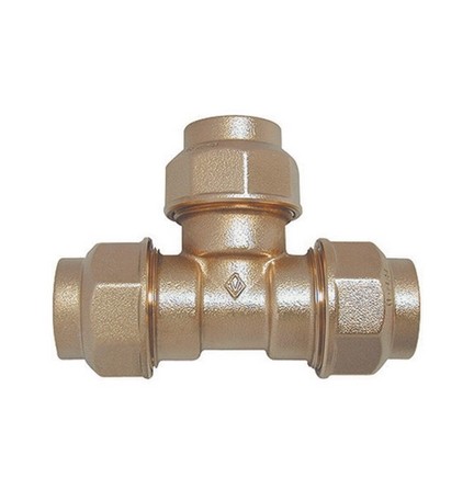 RACCORDO A TEE DOPPIO IN OTTONE Diam. 40