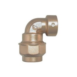 RACCORDO A GOMITO FEMMINA IN OTTONE 1"1/2 x 50