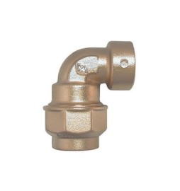 RACCORDO A GOMITO FEMMINA IN OTTONE 1"1/2 x 50