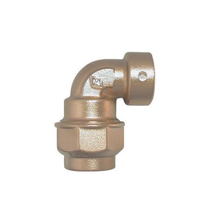 RACCORDO A GOMITO FEMMINA IN OTTONE 1"1/2 x 50