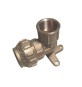 RACCORDO A GOMITO FEMMINA IN OTTONE CON FLANGIA 1/2" x 20