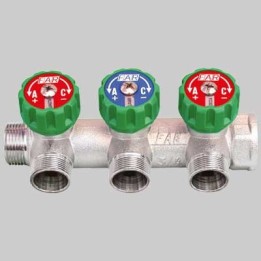 COLLETTORE MULTI FAR 3/4 CON RUBINETTI - 3 Vie - Int.45