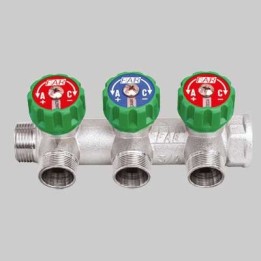 COLLETTORE MULTI FAR 1" CON RUBINETTI - 2 Vie - Int.45