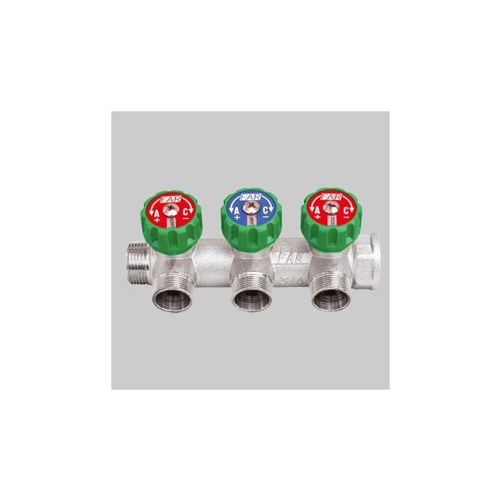 COLLETTORE MULTI FAR 1" CON RUBINETTI - 2 Vie - Int.45