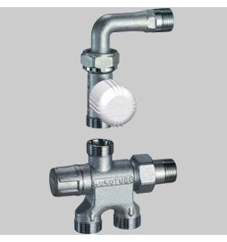 KIT VALVOLA TERMOSTATICA CON DETENTORE MONOTUBO "GRT" - 1/2 - 24x19