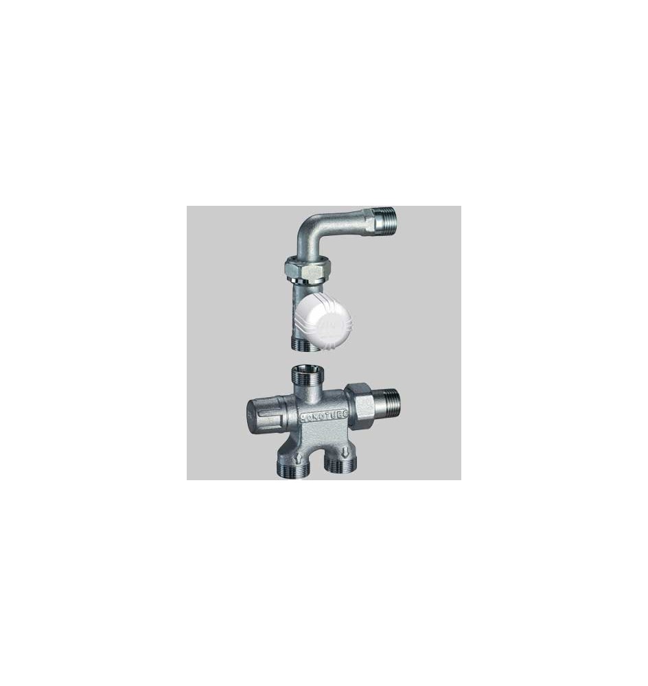KIT VALVOLA TERMOSTATICA CON DETENTORE MONOTUBO "GRT" - 1/2 - 24x19