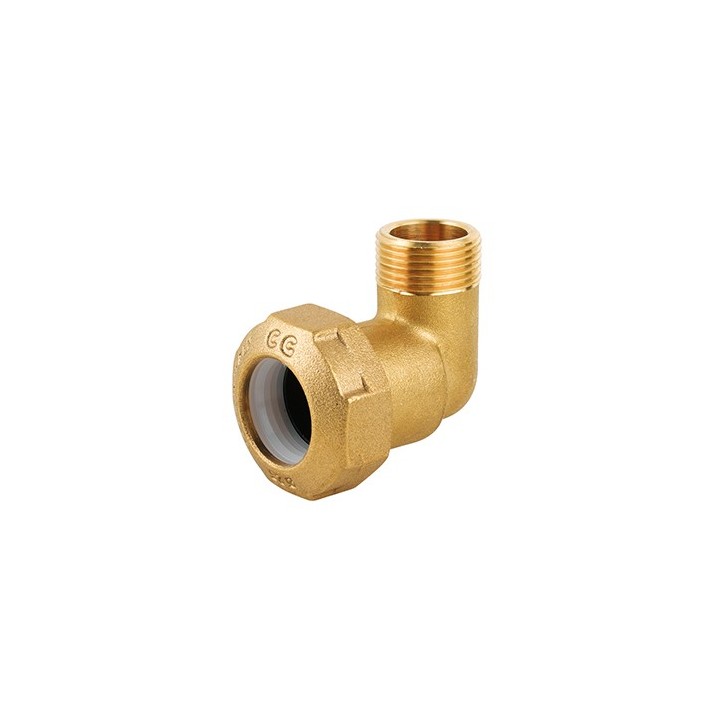 GOMITO MASCHIO IN OTTONE PER TUBO PE 1"1/2 x 50