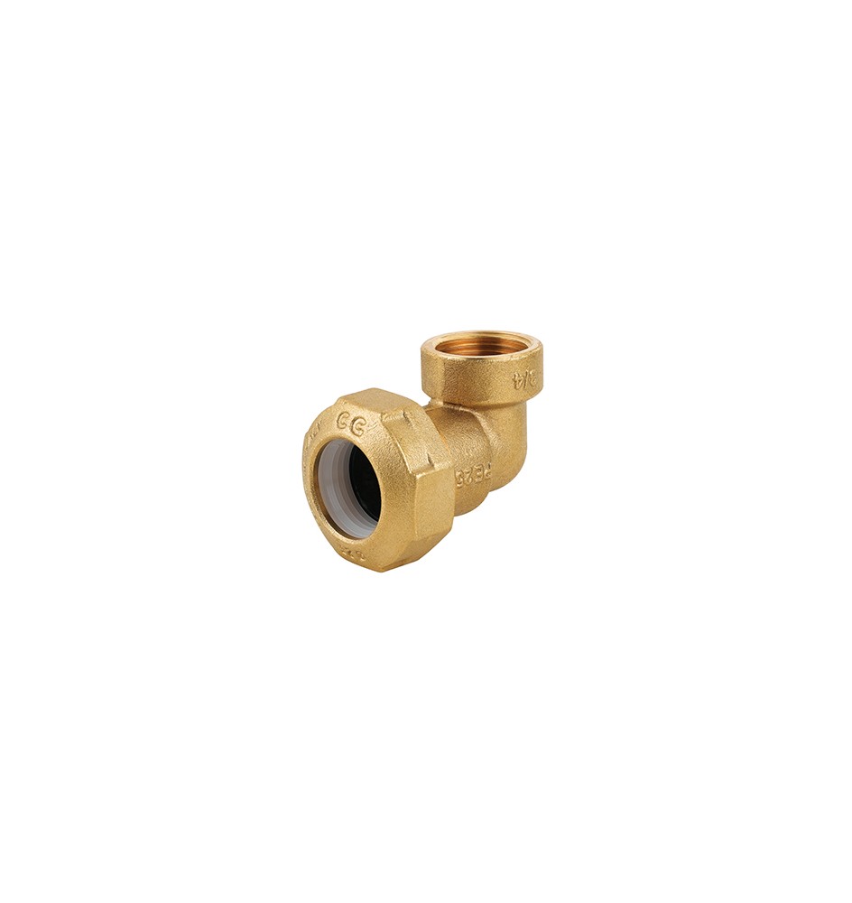 GOMITO FEMMINA IN OTTONE PER TUBO PE 1" X 32