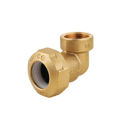 GOMITO FEMMINA IN OTTONE PER TUBO PE 1" X 32