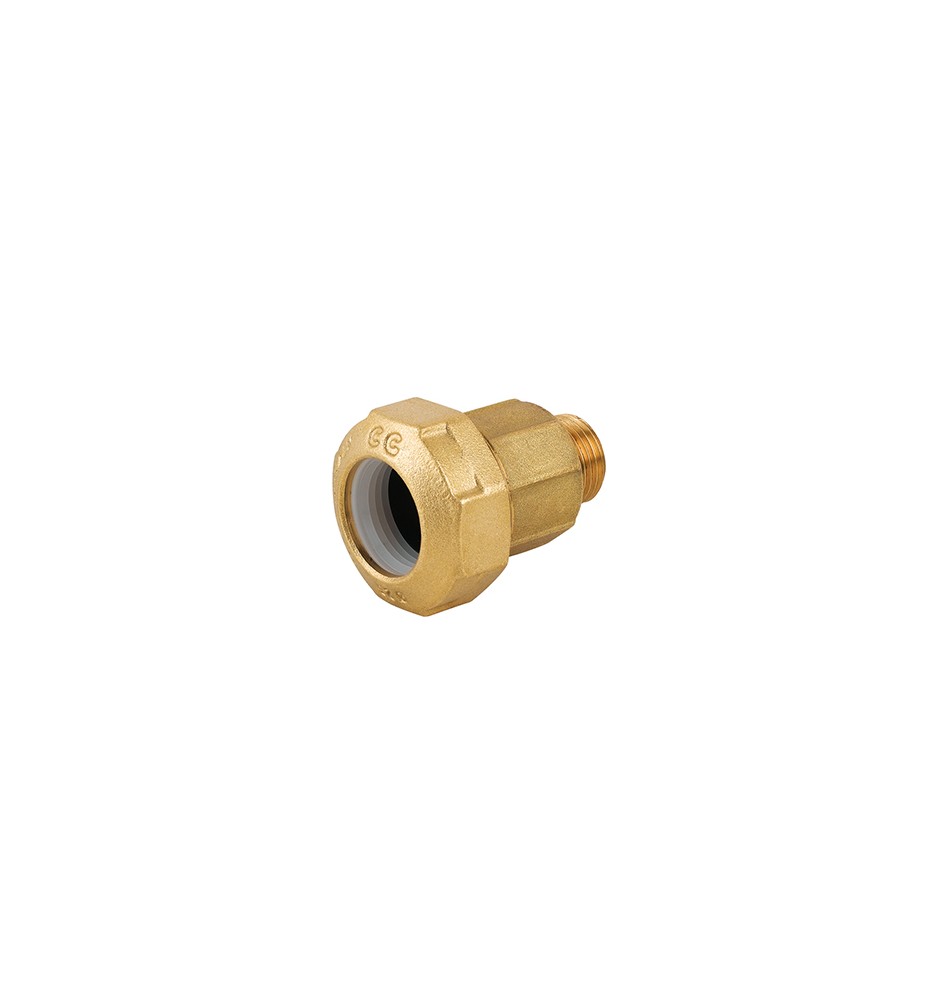 RACCORDO MASCHIO RIDOTTO IN OTTONE PER TUBO PE 1" x 40