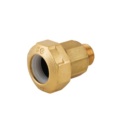 RACCORDO MASCHIO RIDOTTO IN OTTONE PER TUBO PE 1" x 40