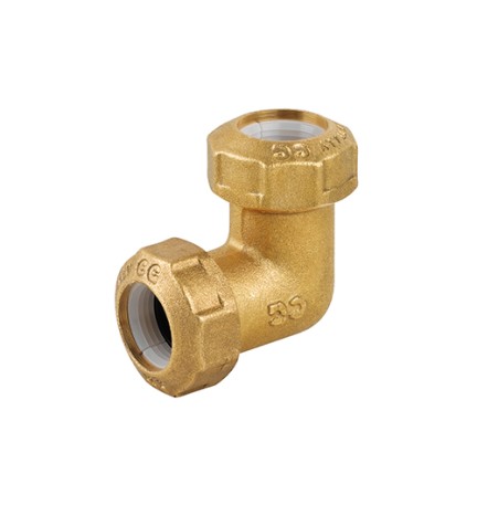 GOMITO DOPPIO IN OTTONE PER TUBO PE 20x20