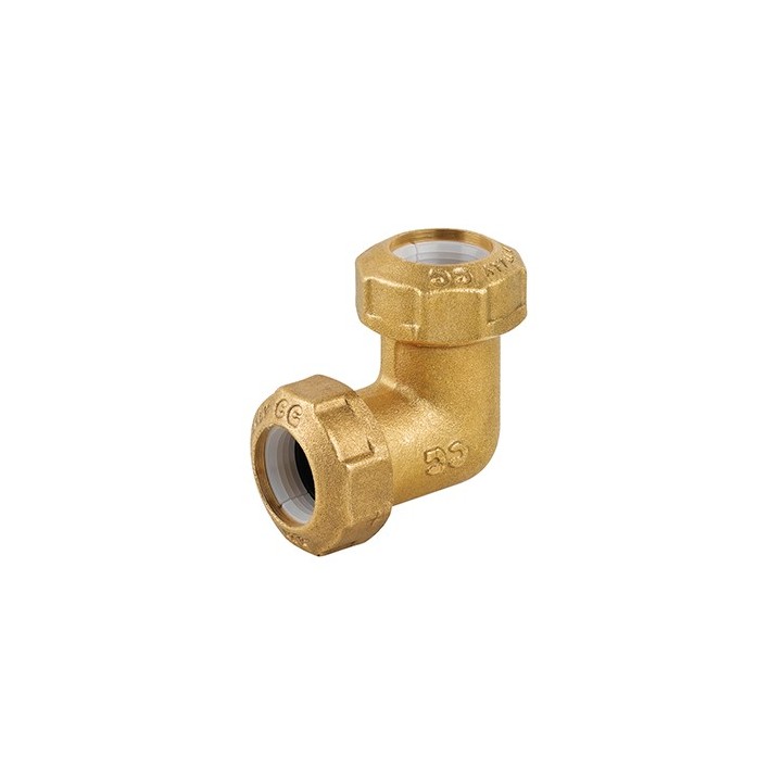 GOMITO DOPPIO IN OTTONE PER TUBO PE 63x63
